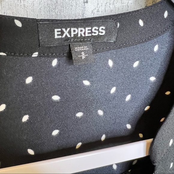 Express Black/White Polka Dot Dress - Picture 7 of 8